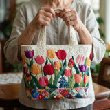 Bolso Tote Acolchado - Jardín de Tulipanes